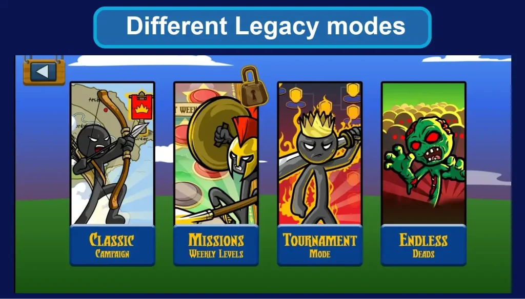 Stick War Legacy MOD APK v2023.5.907 (999 Army, Menu ,Unlimited All) 15 Different Legacy modes in stick war legacy mod apk